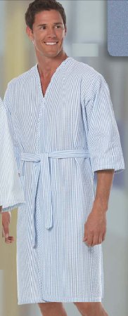 Picture of Patient Robe Unisex Large Blue Stripe Reusable1840-L