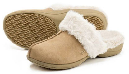 Picture of Orthotic Slipper Powerstep® Luxe Taupe / Ivory Closed Toe8850-3008