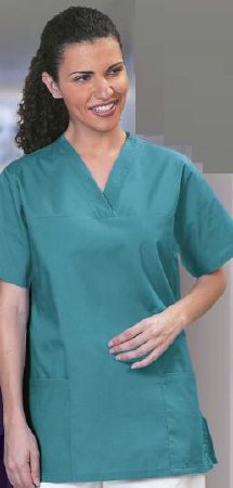 Picture of Scrub Shirt Large Ceil Blue 2 Pockets Short Set-In Sleeve Female7582-L