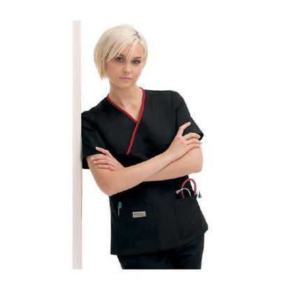 Picture of Scrub Shirt Urbane Performance Small Navy / Ceil Blue 2 Pockets Short Sleeve Female9534BNBCPSM