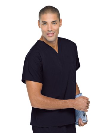 Picture of Scrub Shirt 2X-Large Navy Blue 1 Pocket Short Sleeve Unisex71221NAVY2XL