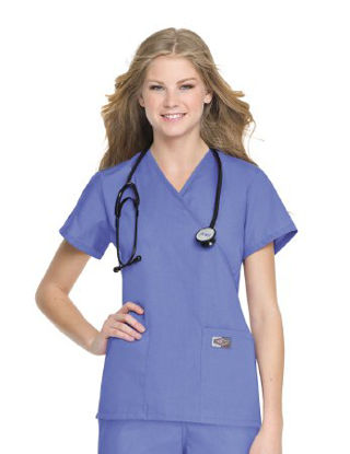 Picture of Scrub Shirt X-Large Ceil Blue 2 Pockets Short Set-In Sleeve Female70224CEILXL