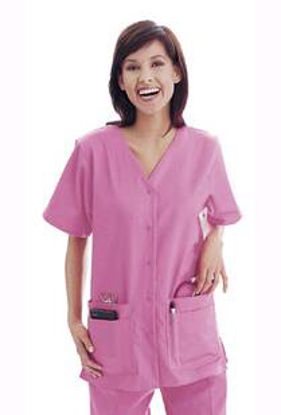 Picture of Scrub Shirt Medium Navy Blue 4 Pockets Short Sleeve Female8232BNPMED