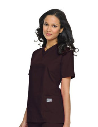 Picture of Scrub Shirt Large Brown 3 Pockets Short Set-In Sleeve Female70221BROWNLRG