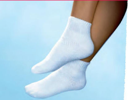Picture of Diabetic Compression Socks JOBST® Sensifoot™ Ankle High Small White Closed Toe110876