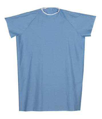 Picture of Patient Exam Gown One Size Fits Most Blue Reusable532-8030-0139