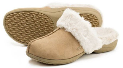 Picture of Orthotic Slipper Powerstep® Luxe Taupe / Ivory Closed Toe8850-3011