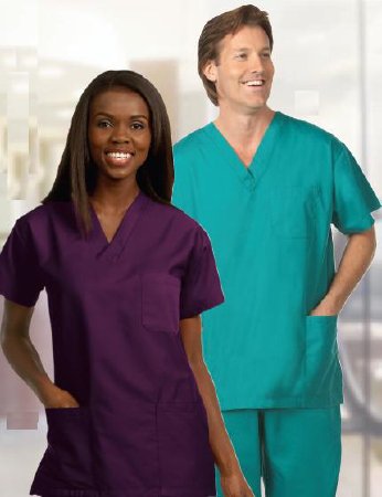 Picture of Scrub Shirt Poplin® Large Ceil Blue 3 Pockets Short Sleeve Unisex78762-L