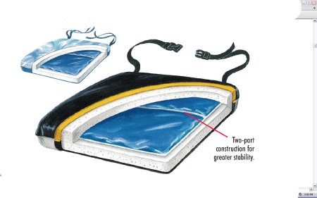 Picture of Seat Cushion Thin-Line 18 W X 16 D X 1-1/2 H Inch Gel751171