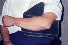 Picture of 90° Right Elbow Positioning Wedge AliMed® 10 W X 10 D X 2 H Inch Foam Freestanding80790