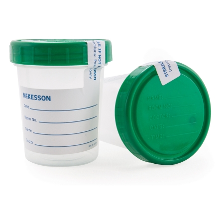 Picture of Specimen Container McKesson Polypropylene 120 mL (4 oz.) Screw Cap Sterile Inside Only569