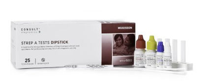 Picture of Rapid Test Kit McKesson Consult™ Infectious Disease Immunoassay Strep A Test Throat / Tonsil Saliva Sample 25 Tests5003