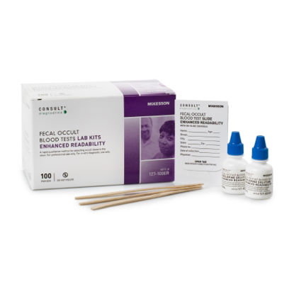 Picture of Rapid Test Kit McKesson Consult™ Colorectal Cancer Screening Fecal Occult Blood Test (FOBT) Stool Sample 100 Tests127-100ER