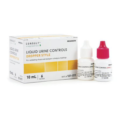 Picture of Urine Chemistry Liquid Urine Dipstick Control Solution, 2 Levels McKesson Consult™ Analyte Testing Positive Level / Negative Level 3 X 10 mL121-011