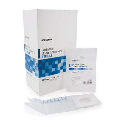 Picture of Pediatric Urine Collection Bag McKesson Polypropylene 200 mL (7 oz.) Adhesive Closure Unprinted Sterile4821