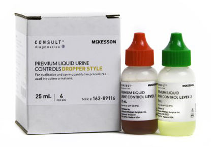 Picture of Urine Chemistry Urinalysis Control McKesson Consult™ Analyte Testing Positive Level / Negative Level 2 Level 1 (Abnormal) 25 mL Bottles, 2 Level 2 (Normal with hCG) 25 mL Bottles163-89116