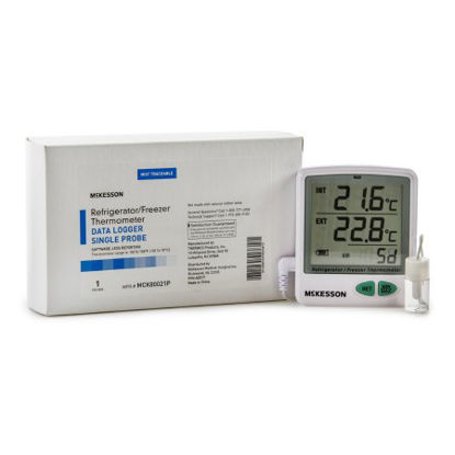 Picture of Datalogging Refrigerator / Freezer Thermometer with Alarm McKesson Fahrenheit / Celsius -58° to +158°F (-50° to +70°C) Flip-out Stand Battery OperatedMCK80021P