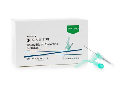 Picture of McKesson Prevent® HT Blood Collection Needle 21 Gauge 1-1/4 Inch Needle Length Safety Needle Without Tubing Sterile16-NBC21GS