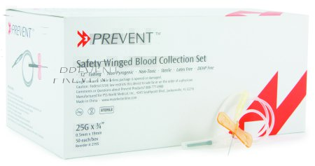 Picture of McKesson Prevent® Blood Collection Set 25 Gauge 3/4 Inch Needle Length Safety Needle 12 Inch Tubing Sterile2195