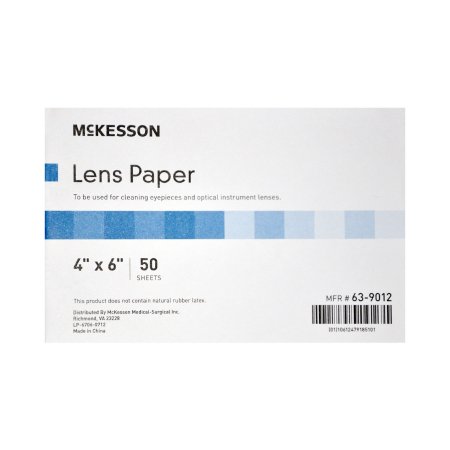 Picture of Lens Cleaner for Optical Instruments McKesson Soft, Thin 4 Inch x 6 Inch Paper Sheets Cleaning microscope eyepieces and Lenses63-9012