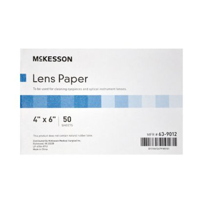 Picture of Lens Cleaner for Optical Instruments McKesson Soft, Thin 4 Inch x 6 Inch Paper Sheets Cleaning microscope eyepieces and Lenses63-9012