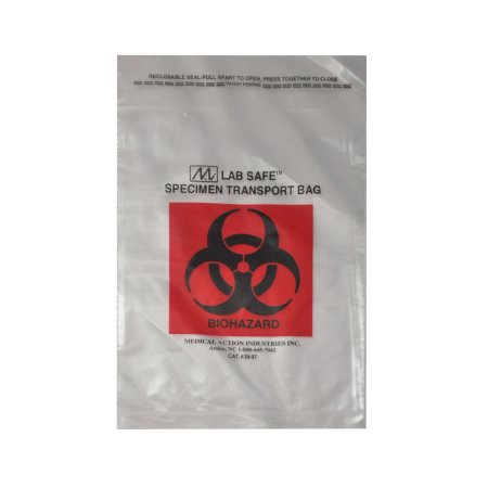 Picture of Specimen Transport Bag with Document Pouch McKesson 6 X 9 Inch Polyethylene Adhesive Closure Biohazard Symbol NonSterile03-3997