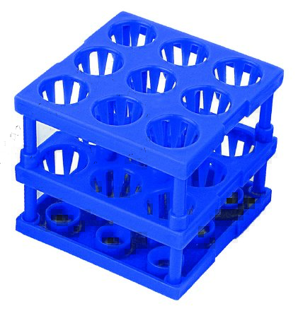 Picture of Tube Cube Rack McKesson 9 Place 8 to 16 mm Tube Size Blue 3 X 3 X 3 Inch3096