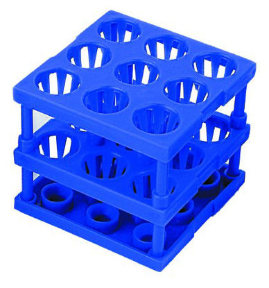 Picture of Tube Cube Rack McKesson 9 Place 8 to 16 mm Tube Size Blue 3 X 3 X 3 Inch3096