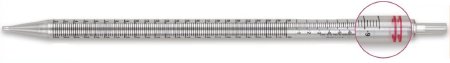 Picture of McKesson Serological Pipette 25 mL 0.2 mL Graduation Increments / 10 mL Negative Graduations Sterile177-1781