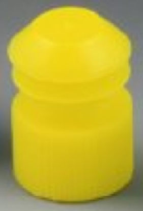 Picture of McKesson Tube Closure Polyethylene Flanged Plug Cap Yellow 13 mm For Use with 13 mm Blood Drawing Tubes, Glass Test Tubes, Plastic Culture Tubes NonSterile177-118240Y