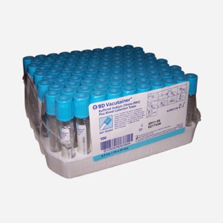 Picture of BD Vacutainer® Plus Venous Blood Collection Tube Coagulation Tube Sodium Citrate Additive 13 X 75 mm 2.7 mL Light Blue BD Hemogard™ Closure Plastic Tube363083