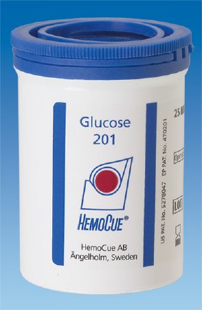 Picture of Microcuvette HemoCue® Glucose 201 Diabetes Management Blood Glucose For HemoCue® Glucose 201 Blood Glucose Analyzer 100 Tests 5 µL Sample Size110706
