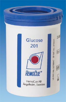 Picture of Microcuvette HemoCue® Glucose 201 Diabetes Management Blood Glucose For HemoCue® Glucose 201 Blood Glucose Analyzer 100 Tests 5 µL Sample Size110706