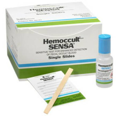 Picture of Rapid Test Kit Hemoccult® Sensa® Single Slides Colorectal Cancer Screening Fecal Occult Blood Test (FOBT) Stool Sample 100 Tests64151A