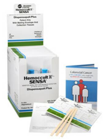 Picture of Rapid Test Kit Hemoccult® Sensa® Dispensapak™ Plus Colorectal Cancer Screening Fecal Occult Blood Test (FOBT) Stool Sample 40 Tests64130A