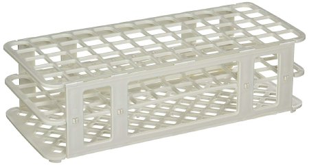 Picture of Stacking Test Tube Rack Globe® Scientific 456500 Series 60 Place 16 to 17 mm Tube Size White 2-4/5 X 4-1/8 X 9-3/5 Inch456503