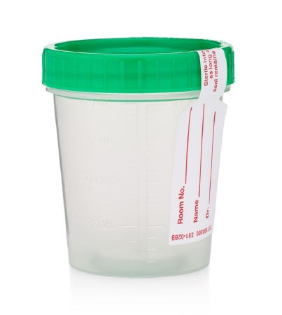 Picture of Specimen Container Polypropylene 120 mL (4 oz.) Screw Cap Patient Information SterileCT1019-B