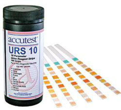 Picture of Reagent Accutest® URS-10 General Chemistry Leukocytes, Nitrite, Urobilinogen, Protein, pH, Blood, Specific Gravity, Ketone, Bilirubin, Glucose For Accutest 500 Urine AnalyzerUA710A