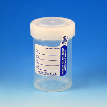 Picture of Urine Specimen Container Tite-Rite™ 53 mm Opening Polypropylene 90 mL (3 oz.) Screw Cap Patient Information Sterile6220
