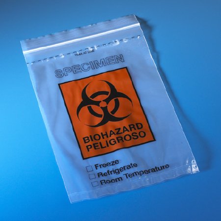 Picture of Specimen Transport Bag with Document Pouch 6 X 9 Inch Polyethylene Zip Closure Biohazard Symbol / Storage Instructions NonSterile4918