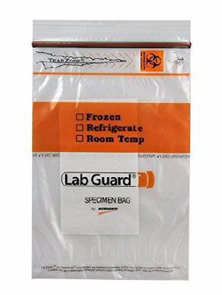 Picture of Specimen Transport Bag with Document Pouch and Absorbent Pad Lab Guard® Double Zipper 6 X 9 Inch Polyethylene Zip Closure Biohazard Symbol / Storage Instructions NonSterileSBL2AP69B