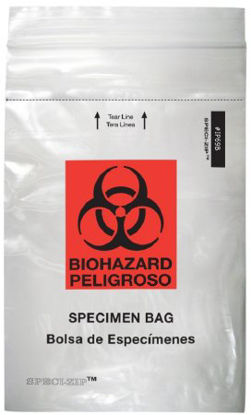 Picture of Specimen Transport Bag with Document Pouch Speci-Zip® 6 X 9 Inch Polyethylene Zip Closure Biohazard Symbol NonSterileIP69B