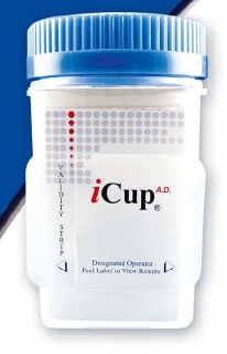 Picture of Drugs of Abuse Test iCup® A.D. 5-Drug Panel with Adulterants AMP, COC, mAMP/MET, OPI, THC (OX, pH, SG) Urine Sample 25 TestsI-DUA-157-013