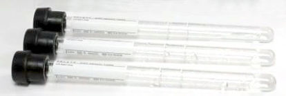 Picture of Excyte® Non-Vacuum Tube Sedimentation Tube Westergren Erythrocyte Sedimentation (ESR) Sodium Citrate Additive 8 X 120 mm 1 mL Black Conventional Closure Glass TubeEX-50100