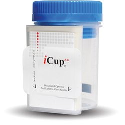 Picture of Drugs of Abuse Test iCup® A.D. 10-Drug Panel with Adulterants AMP, BAR, BZO, COC, mAMP/MET, MTD, OPI, OXY, PPX, THC, (CR, OX, pH) Urine Sample 25 TestsI-DUE-1107-141