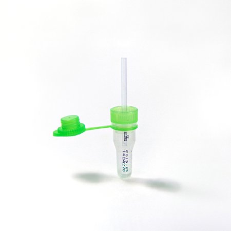 Picture of Safe-T-Fill® Capillary Blood Collection Tube Plasma Tube Lithium Heparin Additive 1.1 mm Diameter 125 µL Green Pierceable Attached Cap Plastic Tube076101