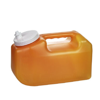 Picture of 24 Hour Urine Specimen Collection Container Urisafe® 4-1/2 X 6-1/4 X 9-5/8 Inch Polyethylene 3,000 mL (101 oz.) Screw Cap Unprinted NonSterileB350
