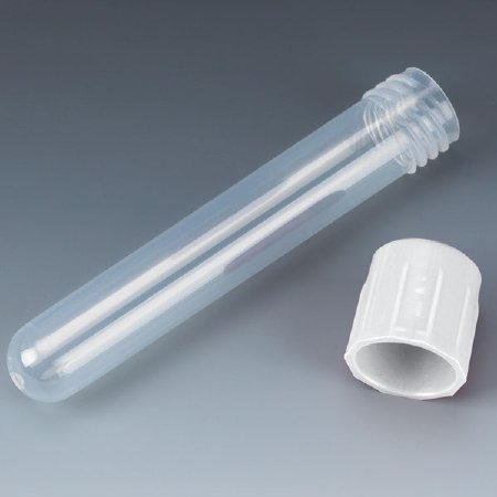 Picture of Test Tube Round Bottom Plain 12 X 75 mm 5 mL White Screw Cap Polypropylene Tube6148W