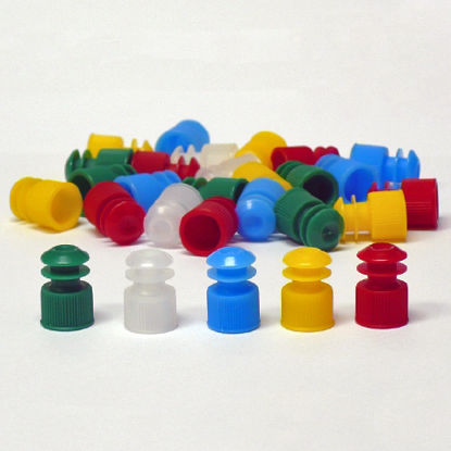 Picture of Globe® Scientific Tube Closure Polyethylene Flanged Plug Cap Red 12 mm For 12 mm Tubes NonSterile118127R