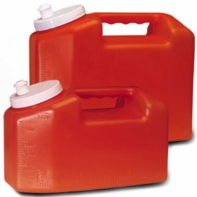 Picture of 24 Hour Urine Specimen Collection Container Urisafe® 4-1/2 X 6-1/3 X 9-5/8 Inch Polyethylene 3,000 mL (101 oz.) Screw Cap Unprinted NonSterile14375116